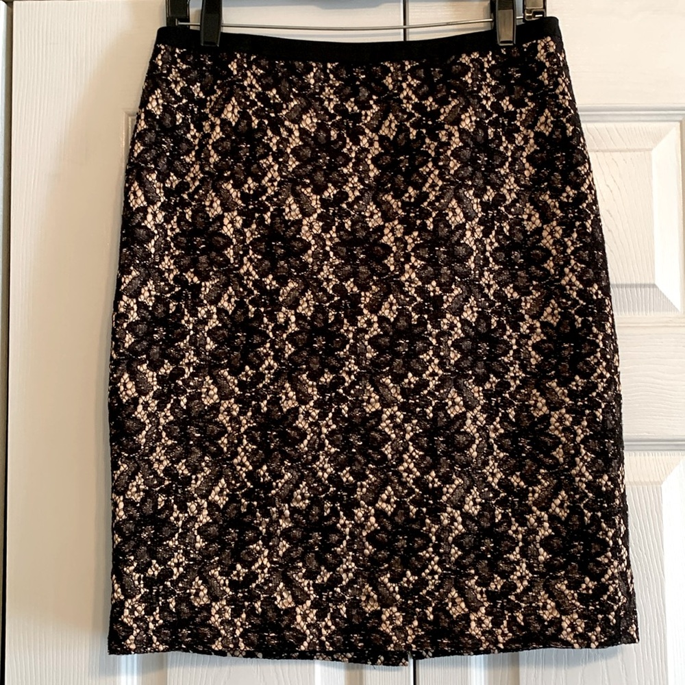 Talbots, lace feminine skirts, back zip, size 8 petite, EUC